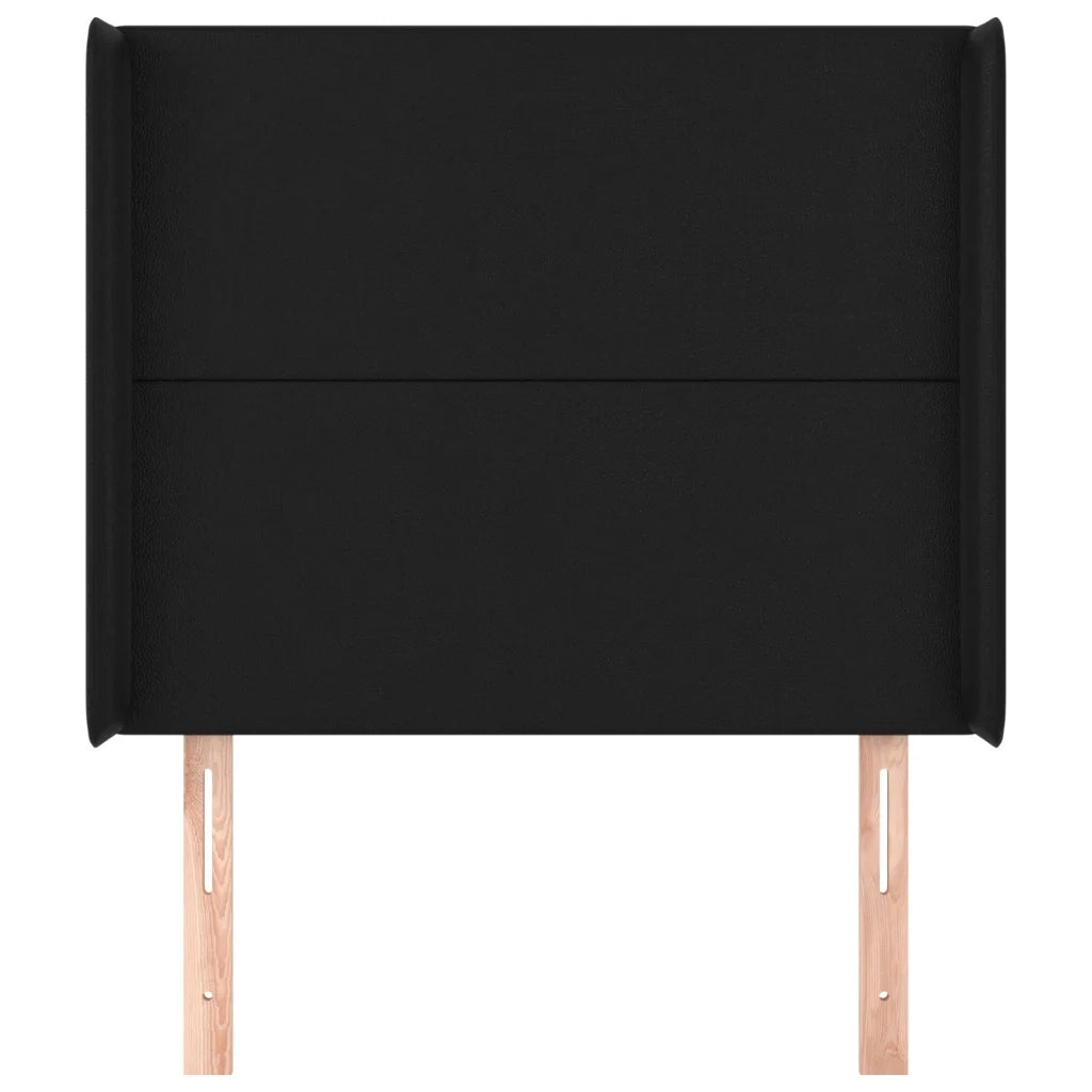 Testiera | Testata ad Orecchio Nera 83x16x118/128 cm in Similpelle