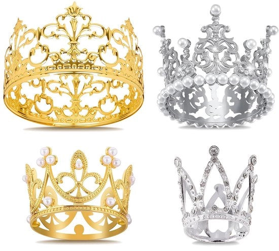 Set di Decorazioni per Torta a forma di Corona d'Oro