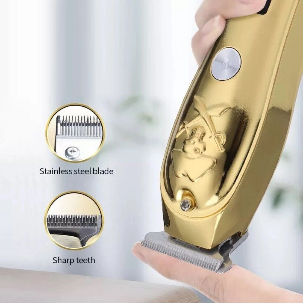 Trade Shop - Taglia Capelli Professionale Rasoio Elettrico Regola Barba 3 Pettini Usb Q-tf53 -