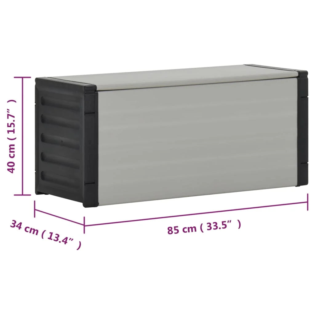 Mobiletto per rifiuti da giardino 85 x 34 x 40 cm grigio 02_0006065