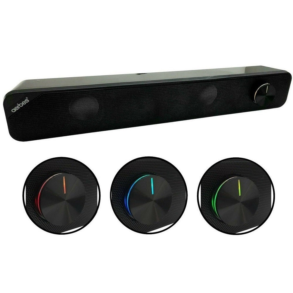 Trade Shop - Cassa Soundbar 2.0 Aux Usb Altoparlante Stereo Rgb Tv Pc Home Theater Ab-d381 -