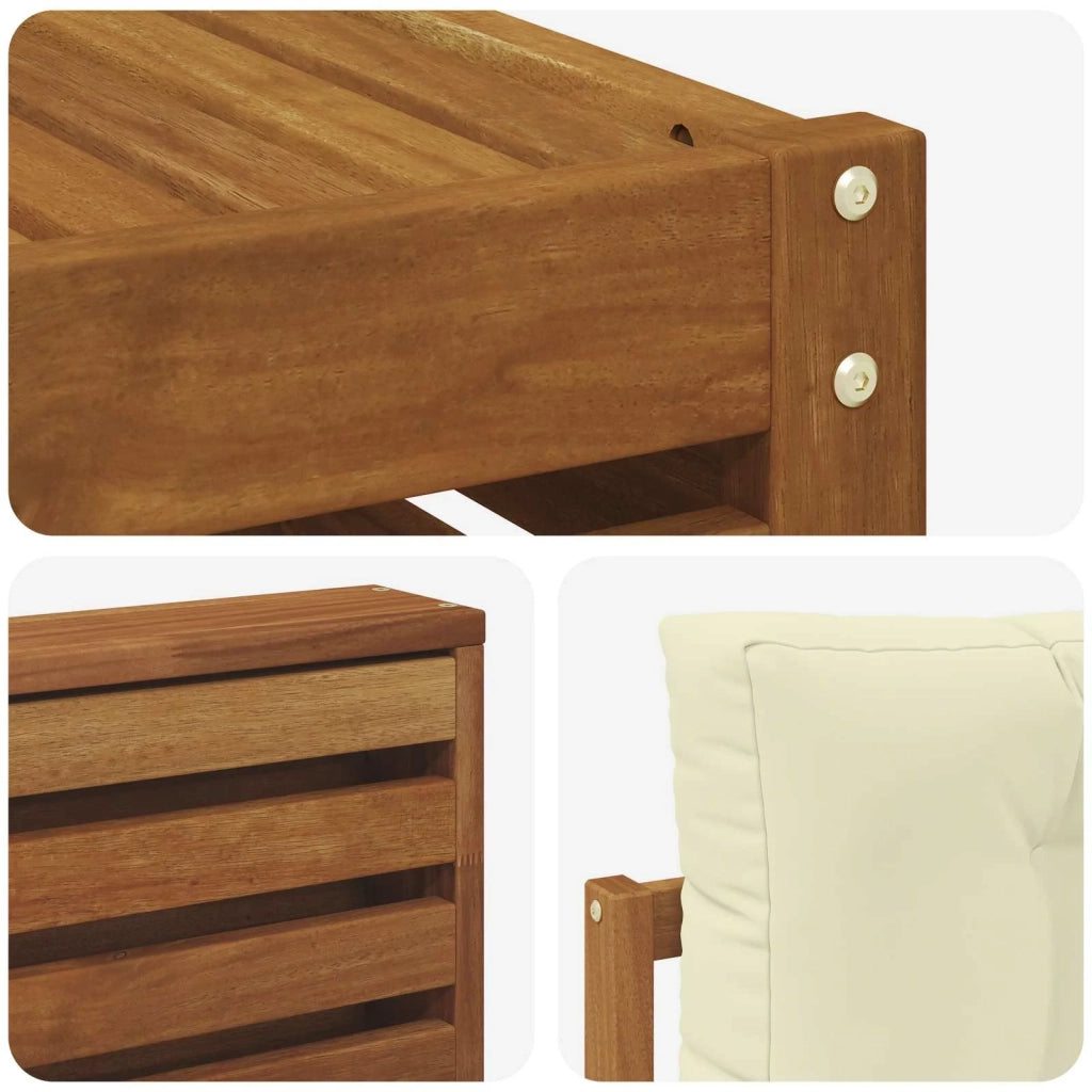 Set di divani da esterno con cuscino 7 pcs Naturale e Crema 3373785