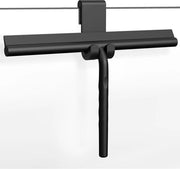 Douchewisser in Silicone 33cm Nero, Douchewisser con Supporto, Douchewisser Senza Fori, Spazzolino per Finestre con Corpo in Acciaio Inossidabile, Asciugacapelli per Vasca, Specchi, Finestre, Pavimenti