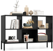 Libreria, scaffale a 6 scomparti, orizzontale, per soggiorno, camera da letto e ufficio, 120 x 35 x 79,5 cm (nero)