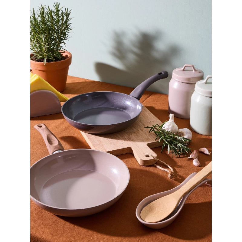 Set di 4 confezioni 2 padelle 24/28 Earth Alluminio Forgiato Fondo Induzione Int ceramico Greblon