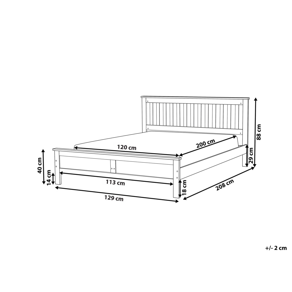Letto in legno marrone chiaro 120 x 200 cm rete a doghe stile scandinavo tradizionale camera da letto