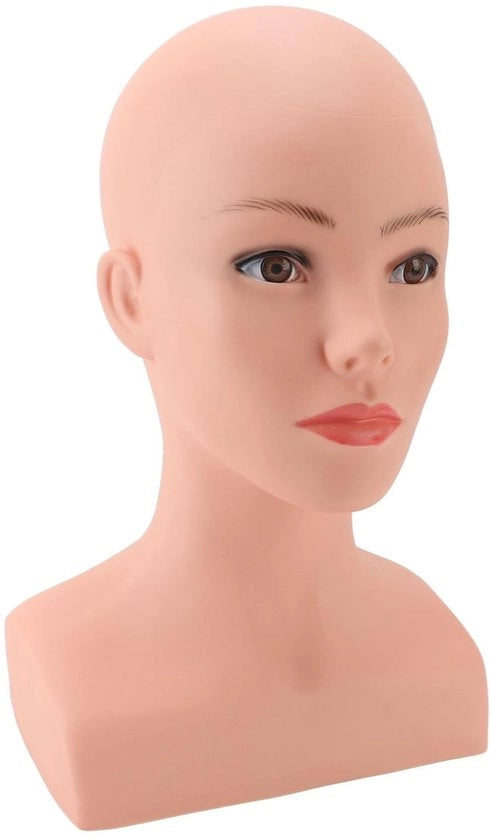 Manichino Femminile in PVC Zavorrante - Base Stabile - Progettazione Semi-Corpo - Volto Realistico - Adatto per Vetrina di Vetro