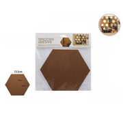 Trade Shop - Specchio Adesivo Esagonale Adesiva Murale Arredamento Casa 23x26.5x13.5cm 70879 -