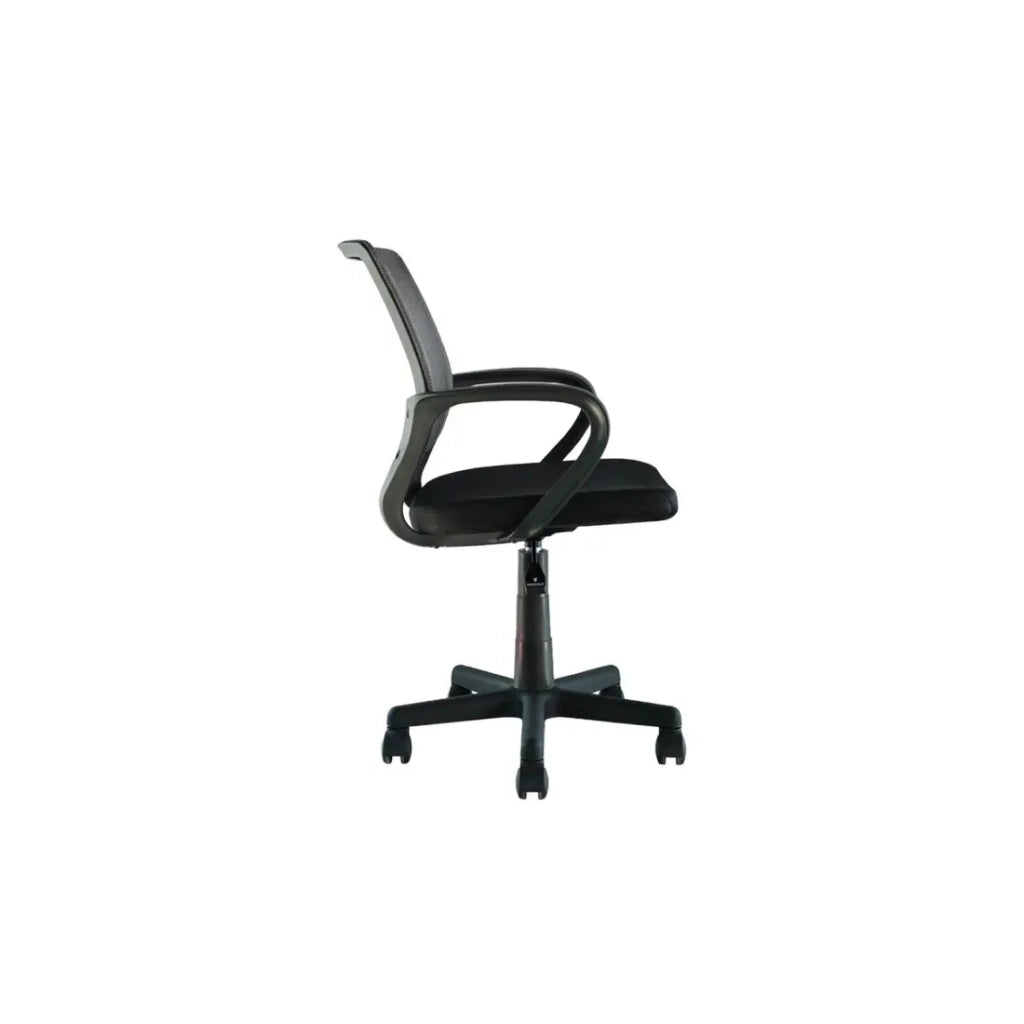 Sedia da ufficio ZARNOX – Tessuto nero – Braccioli – Girevole – Piedi in metallo – Design moderno e funzionale