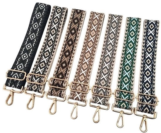 Cinturone da spalla in stile boho 72-130 cm - Cinturone con fibbia e carabina - Chiusura a scatto ampia - Fodera in nylon resistente - Hardware robusto - Cinturino da spalla