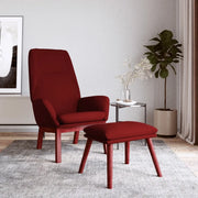 Poltrona Relax con Poggiapiedi Rosso Vino in Tessuto 3097879