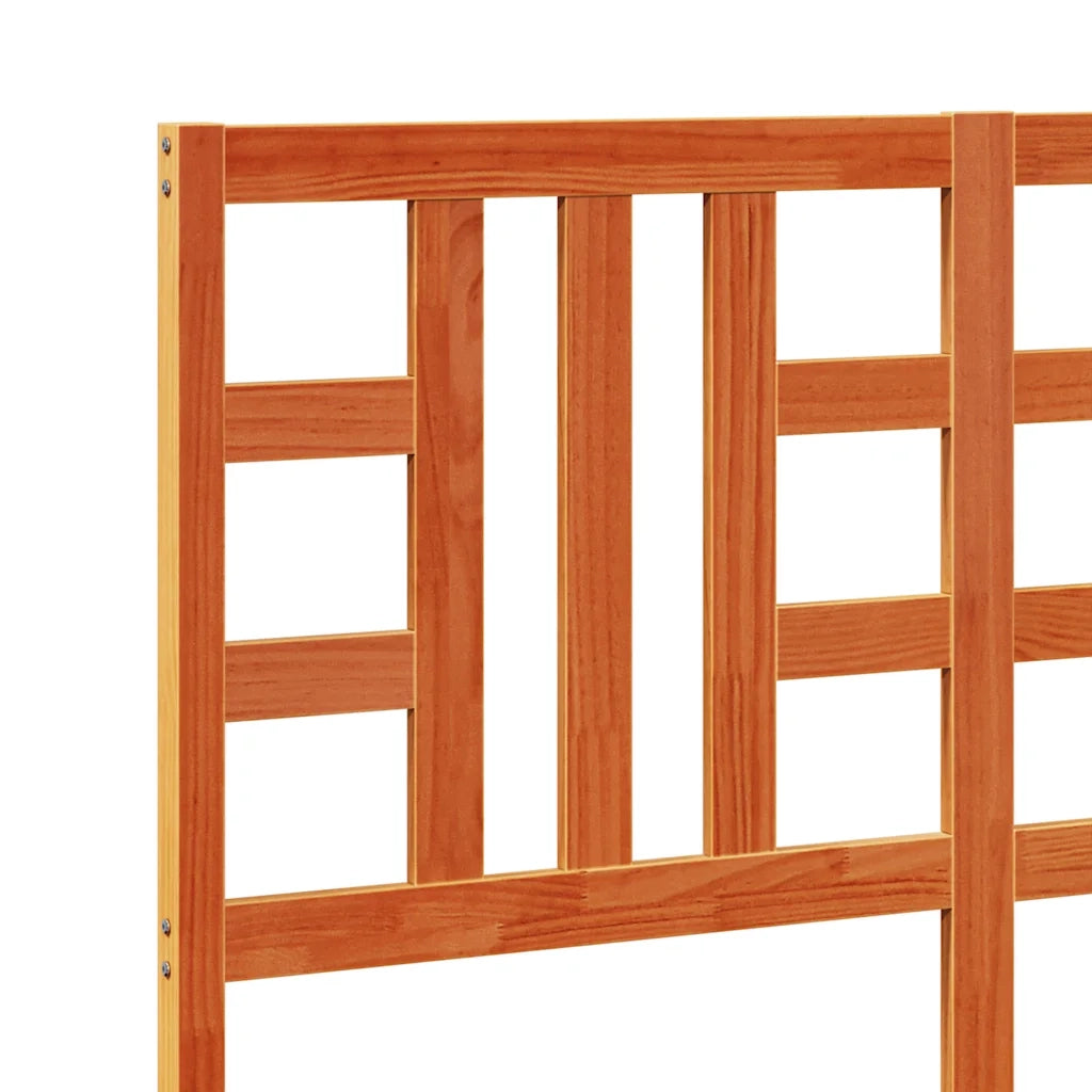 Testiera Marrone Cera 135 cm in Legno Massello di Pino 844190