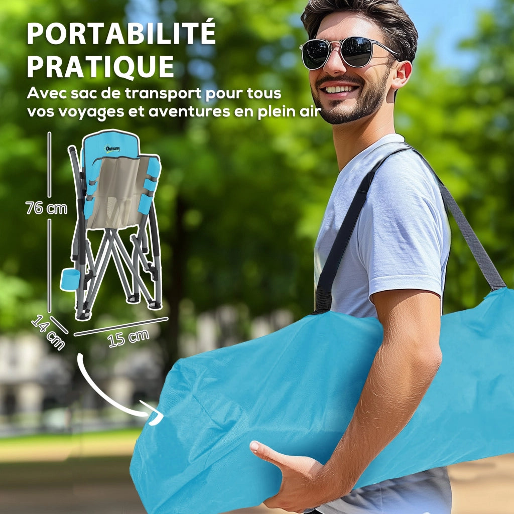 Sedia da giardino pieghevole ¨C zephmum ¨C blu 58x55x62 cm
