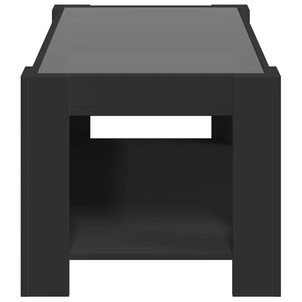 Tavolino Salotto con LED Nero 93x53x45 cm Legno Multistrato 847554