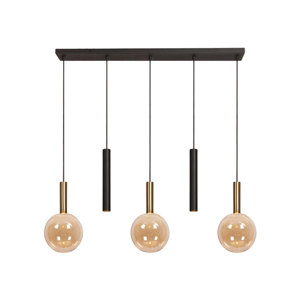 Lampada a sospensione JOSIANE 3xG9 ambra nera Lucide