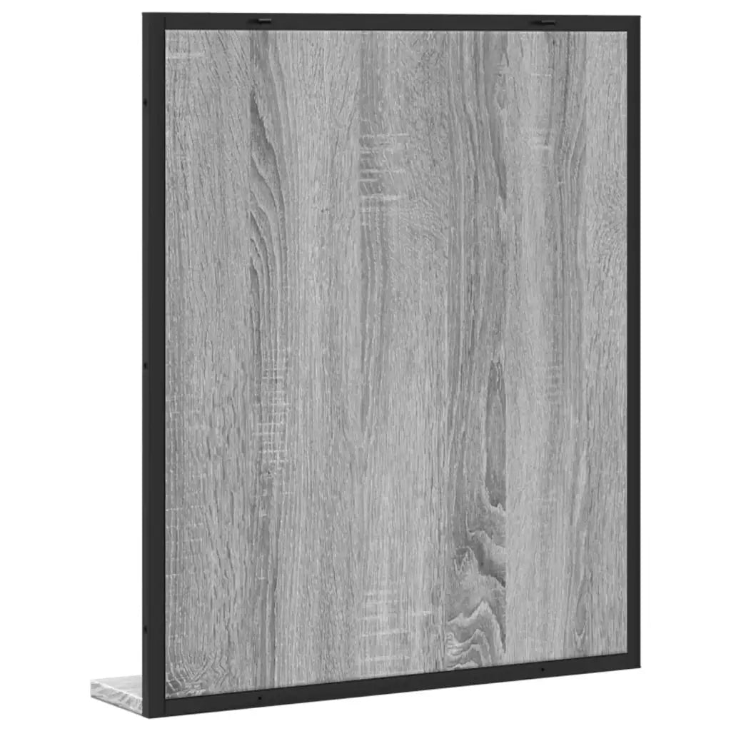 Specchio Bagno con Ripiano-Mensola con Specchio Grigio Sonoma 50x12x60cm Multistrato