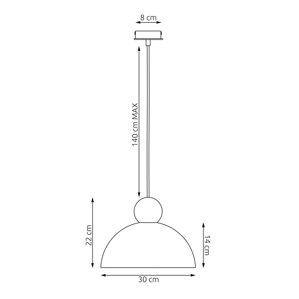 Lampada a sospensione KAKI in acciaio e legno bianco opaco