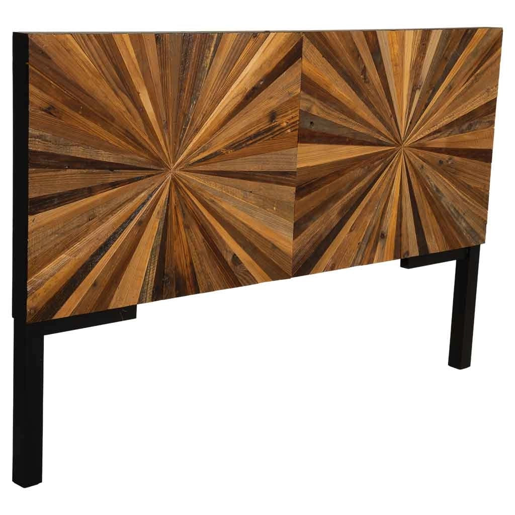 Testiera in legno di recupero marrone 160x7x100h cm