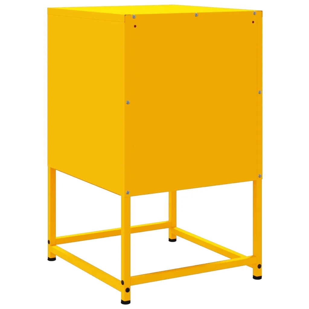 Comodini 2 pz-Set di 2 Tavolino da notte Giallo Senape 36x39x60,5 cm in Acciaio 227880