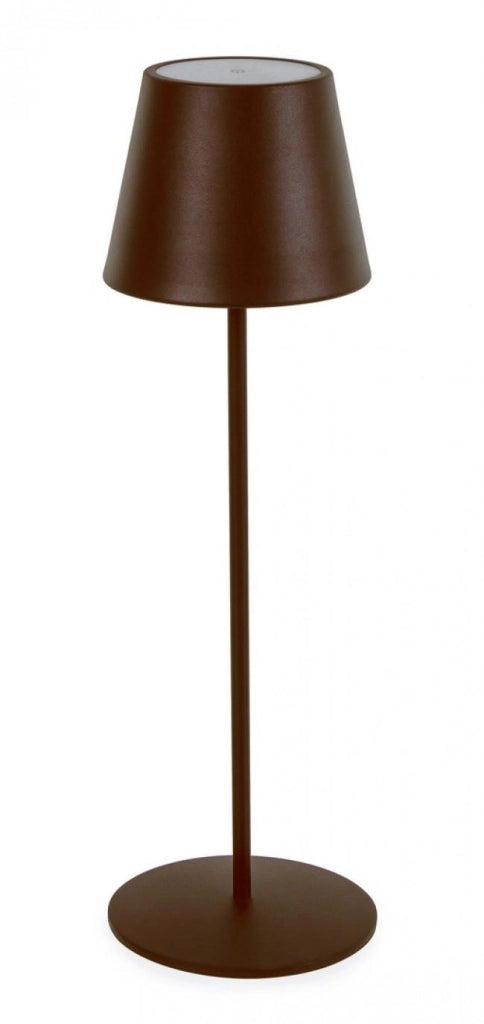 Lampada da Tavolo Ø12x38 cm in Acciaio Marrone