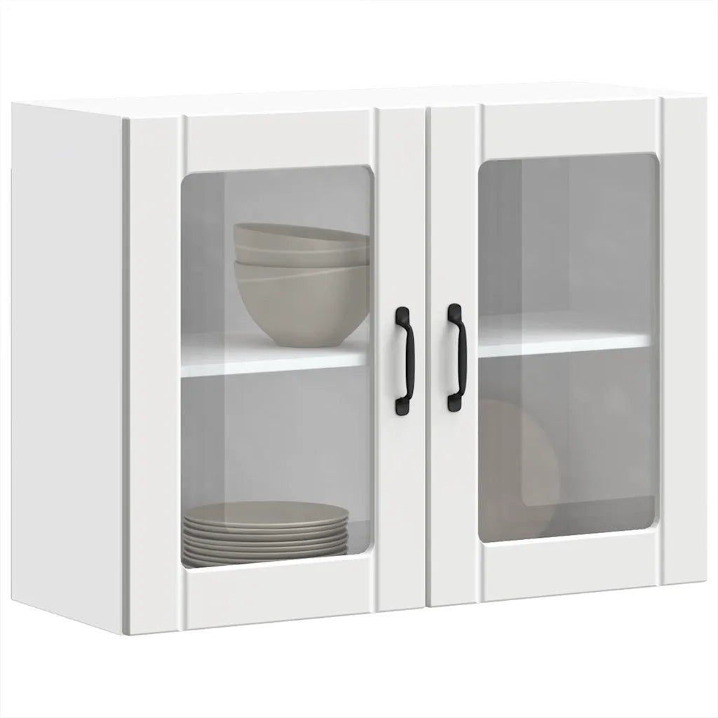 Pensile da Cucina con Porta in Vetro Lucca Bianco Truciolato