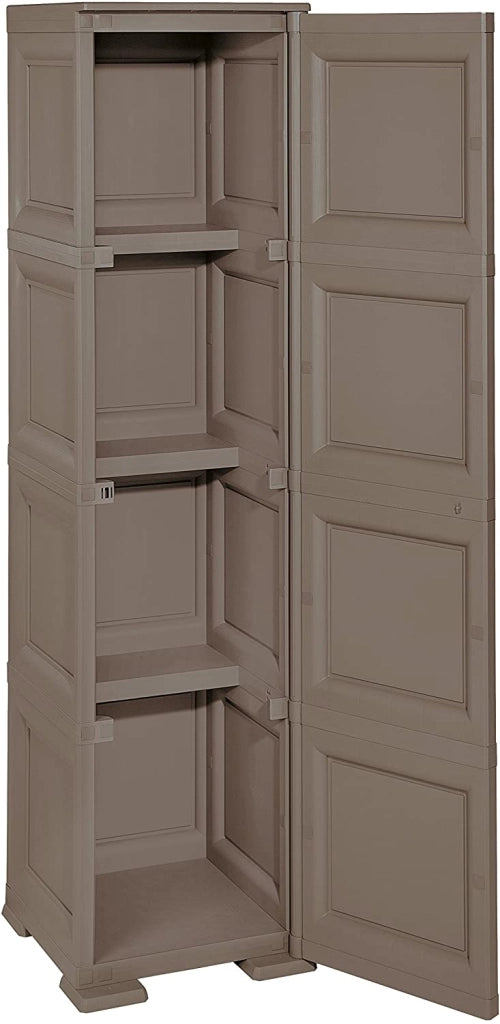 ARMADIO A COLONNA CON 4 MEZZI RIPIANI E 1 ANTA LISCIA WENGÈ DIMENSIONI 40X43X164H CM