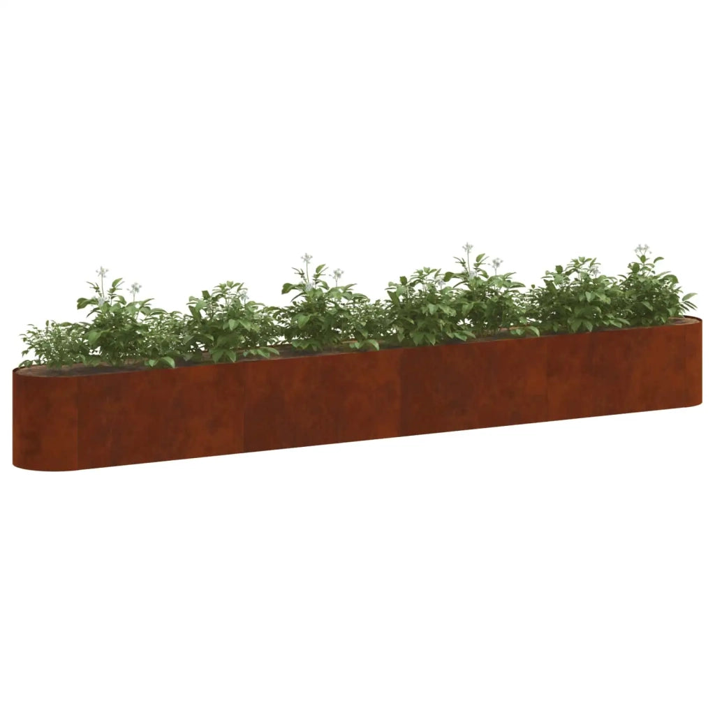 Letto rialzato da giardino Acciaio Corten 360 x 40 x 40 cm 8011711
