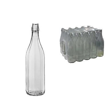 AMBROSIO VETRI SOC. COP. SV08800 Bottiglia in Vetro Costolata 1 Litro Confezione 20 Pezzi colore Trasparente