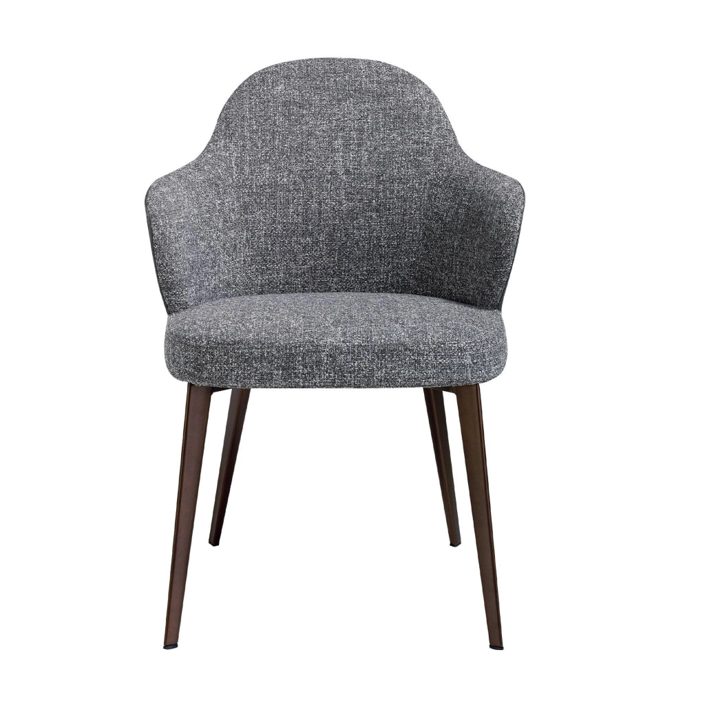 Sedia in tessuto ed ecopelle grigio scuro
