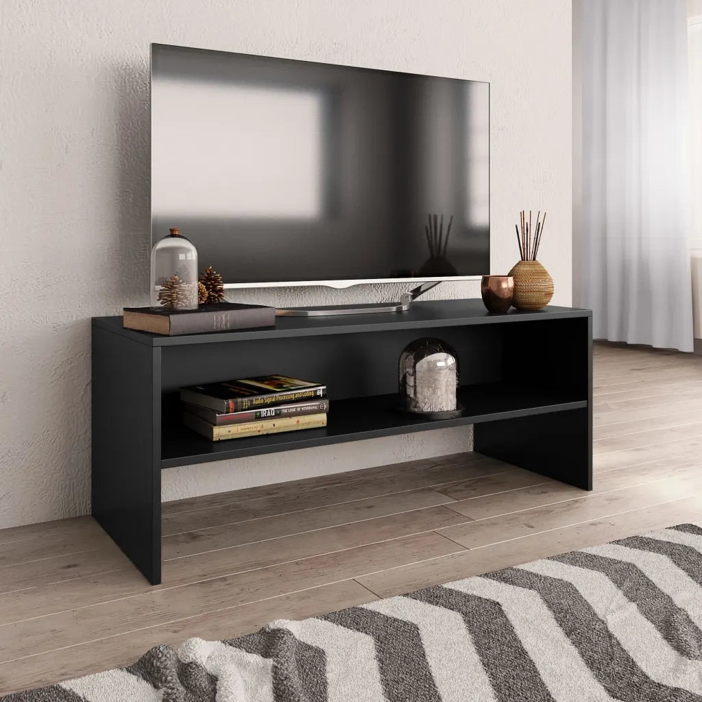 Mobile Porta TV-Mobile per TV-Credenza TV Nero 100x40x40 cm in Legno Multistrato 389314
