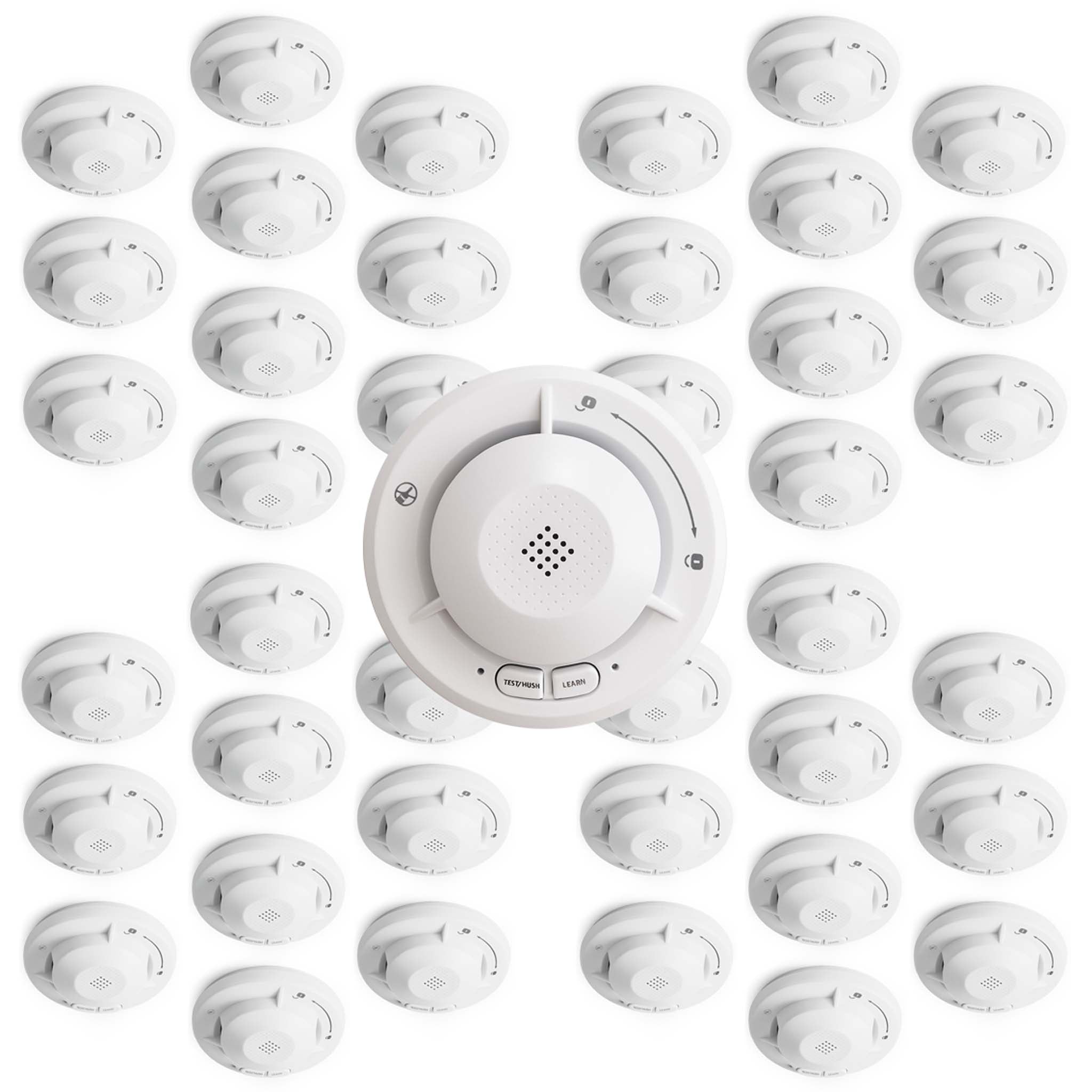 40x Rilevatore di fumo collegabili via radio Batteria da 40 anni e radio frequenza Allarme antincendio fotoelettrico da 840 dB per un'efficace protezione in appartamenti e case