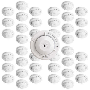 40x Rilevatore di fumo collegabili via radio Batteria da 40 anni e radio frequenza Allarme antincendio fotoelettrico da 840 dB per un'efficace protezione in appartamenti e case