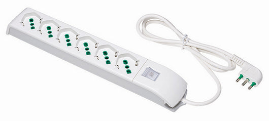 fme art.410200 multipresa fido 6p bipasso/schuko + interruttore luminoso cod:ferx.24404