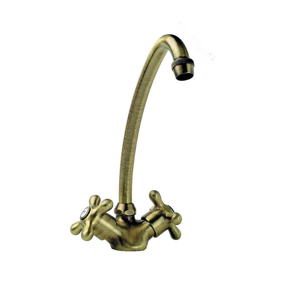 Rubinetto monoforo per lavello Etoile vecchio ottone