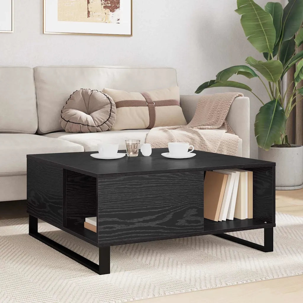 Tavolino da salotto Rovere Nero 80 x 80 x 36,5 cm 881671