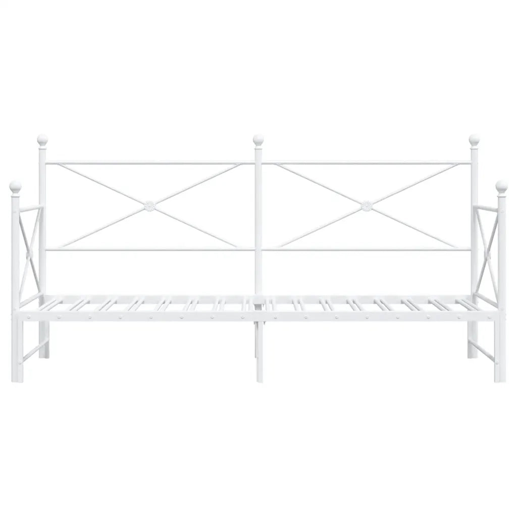 vidaXL Divano Letto Estraibile senza Materasso Bianco 75x190cm Acciaio