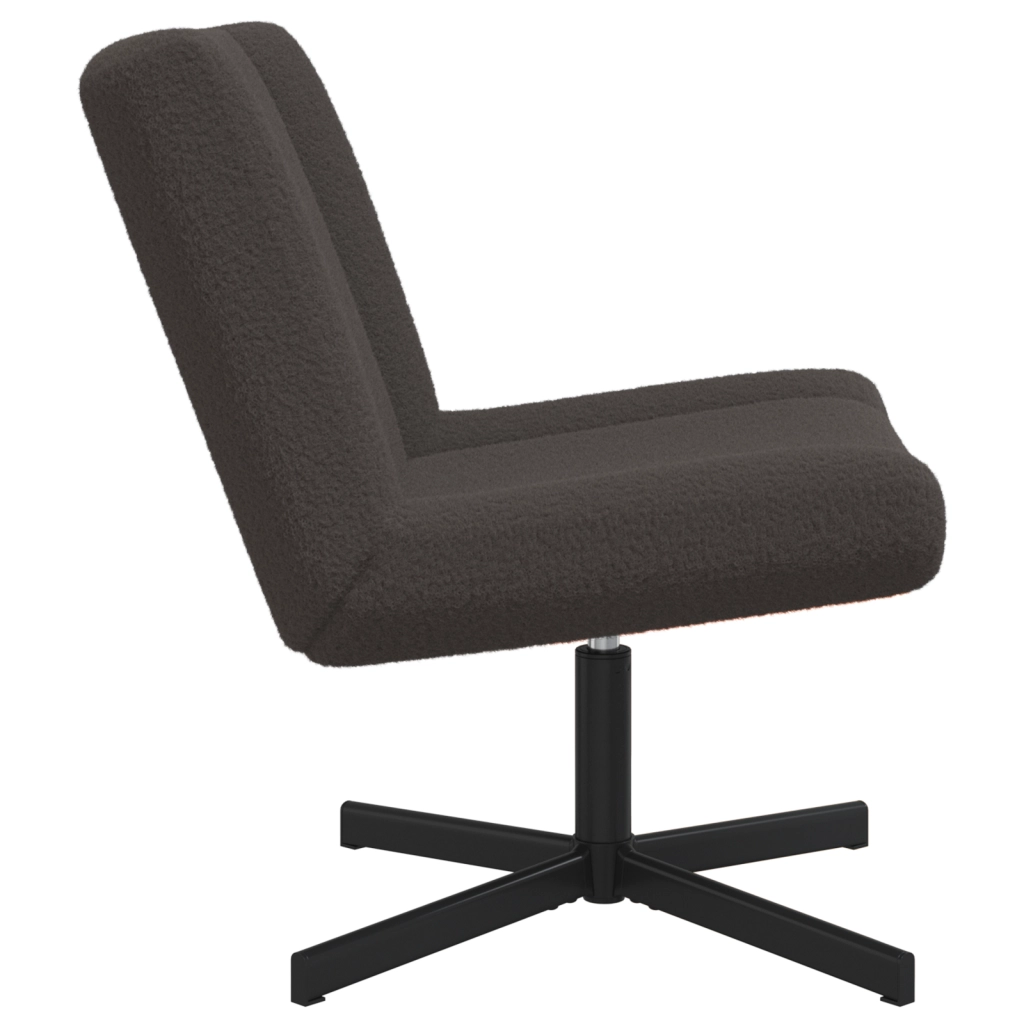 Sedia d'Accent Grigio Scuro Tessuto con Base in Metallo Media