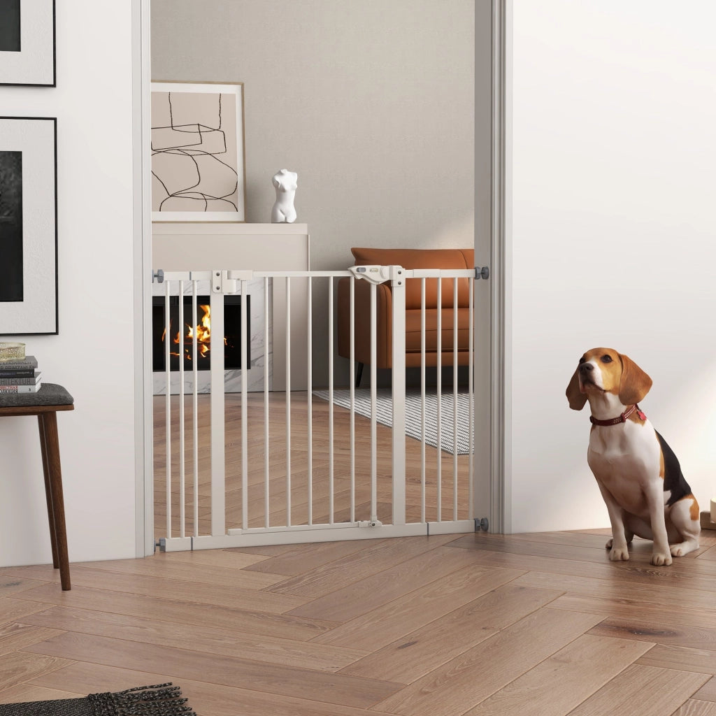 Cancellino per Cani Estensibile 74-100x77 cm in Metallo Bianco