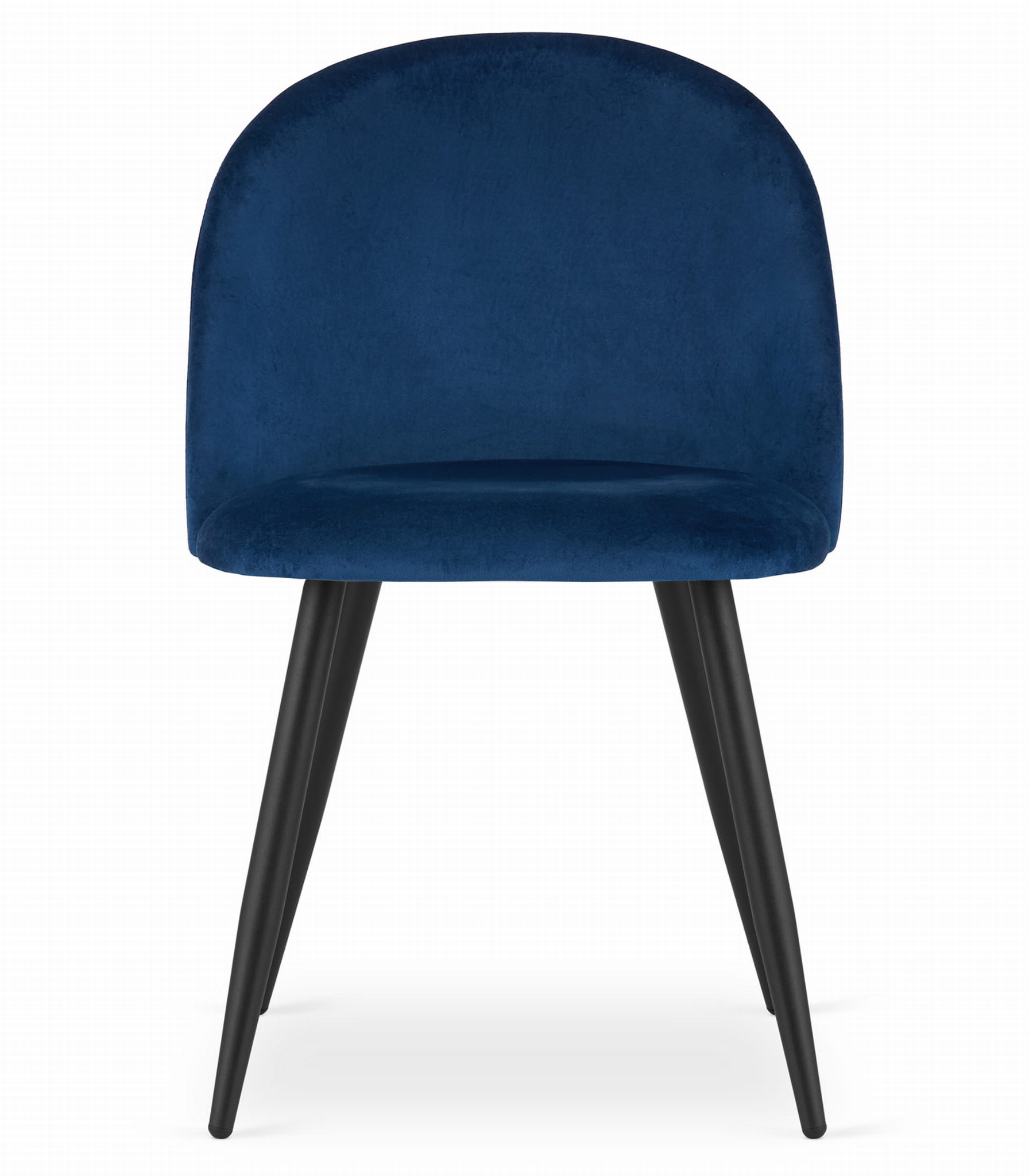 Sedia Valora Bello in velluto blu navy con gambe nere
