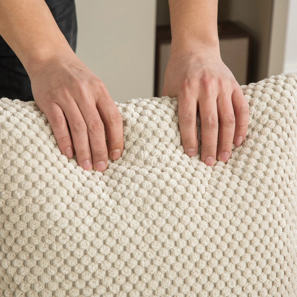 Divano Modulare in Tessuto Chenille ¨C MINIMAL ¨C Beige Chiaro, Morbido, Antimacchia