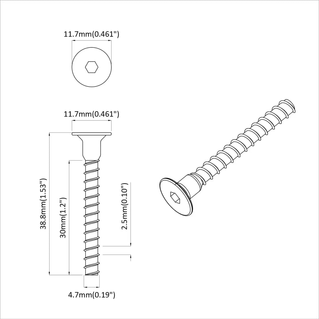 Vite a testa esagonale 2 pz Nero M5 x 40 mm Ferro CFW6548682