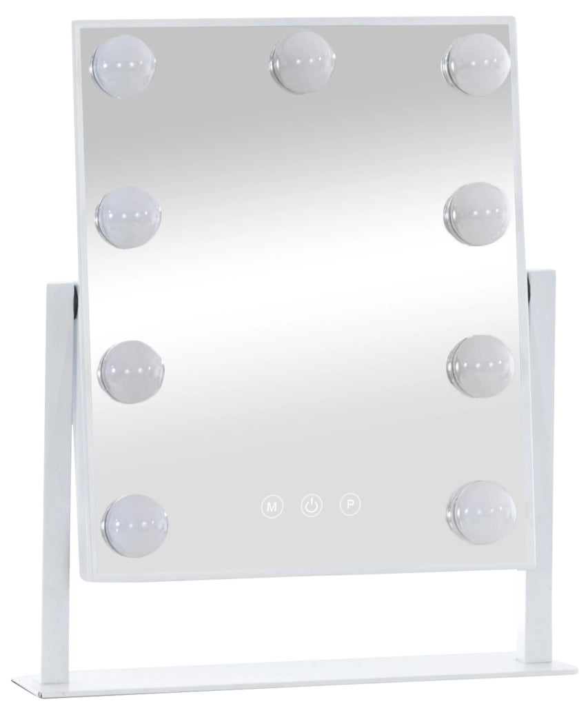 Specchio per trucco con luci Majuro bianco