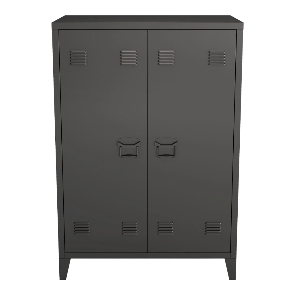 Armadietto da Ufficio Oripää in Acciaio 110 x 75 x 33 cm Nero [en.casa]