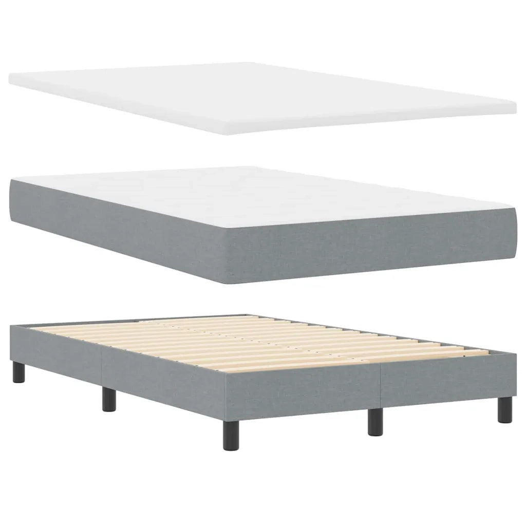 Letto a molle con materasso Grigio chiaro 120 x 190 cm Tessuto