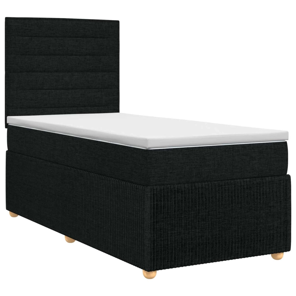Letto box spring con materasso Nero 90 x 200 cm Tessuto 3454300