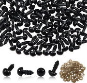Occhi in plastica neri - 8 mm - Manufatti a mano - Adatti per DIY