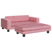 Lettino per Cani con Estensione Rosa 100x50x30 cm in Velluto CFW1538906