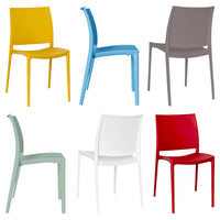 Set di 6 sedie Altea in polipropilene giallo celeste tortora verde bianco rosso