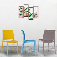 Set di 6 sedie Altea in polipropilene giallo celeste tortora verde bianco rosso