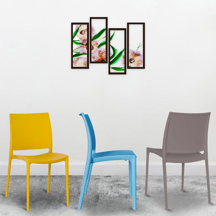 Set di 6 sedie Altea in polipropilene giallo celeste tortora verde bianco rosso